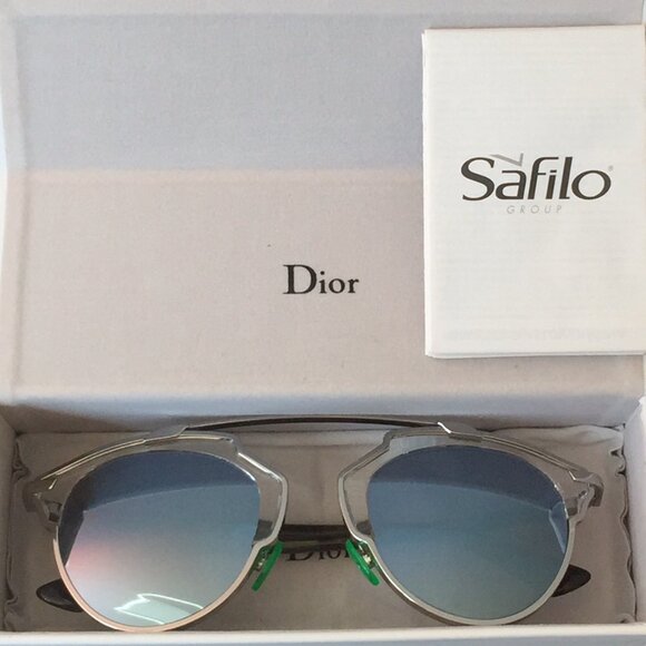 DIOR So Real Aviator Sunglasses Blue Mirror Lens NSY/T7 - Picture 7 of 7